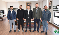 Çiftçi Çarşı Toplu İşyeri Yapı Koop. Başkanı Sami Karabacak Kaymakam Şenol Öztürk’ü ziyaret etti