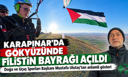 Karapınar’da Gökyüzünde Filistin Bayrağı Açıldı
