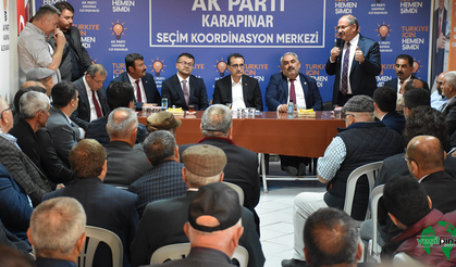 Bakan Dönmez AK Parti İlçe Seçim Koordinasyon Merkezi’ni Ziyaret Etti