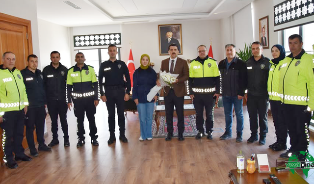 Emniyet Personelinden Kaymakam ÖZTÜRK'e Anlamlı Ziyaret