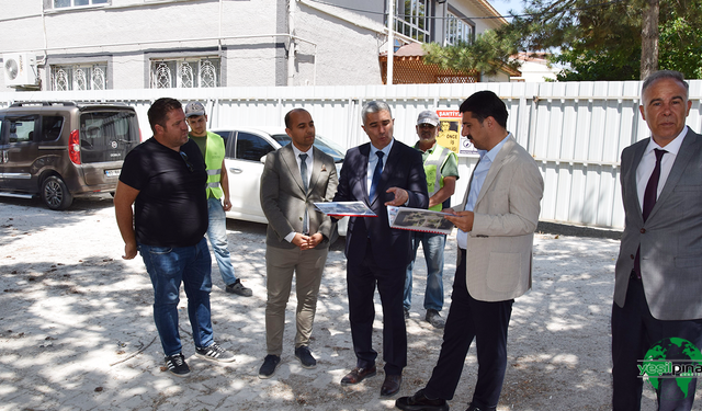 Kaymakam Şenol ÖZTÜRK, Yapımı Devam Eden Öğretmenevinde İncelemelerde Bulundu