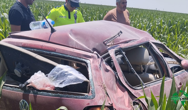 Karapınar’da Otomobil Takla Attı: 1 Kişi Yaralandı