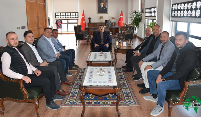 Karapınar Şoförler ve Otomobilciler Odası Başkan Adayı İsmail Yabanoğlu’ndan Kaymakam Öztürk’e Ziyaret