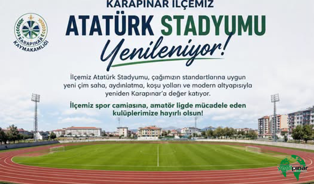 Karapınar Atatürk Stadyumu Yenileniyor : Modernizasyon Projesi Hayata Geçiyor