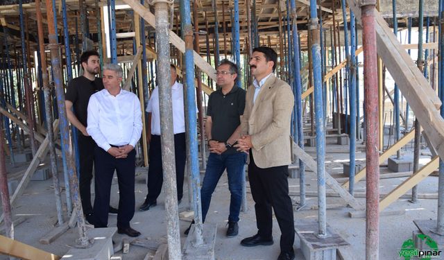 Karapınar’da Müyesser Mustafa Alp Anaokulu İnşaatında İnceleme