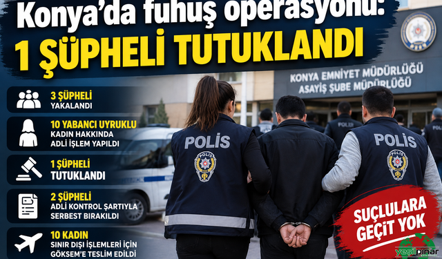 Konya’da f-u-huş operasyonu: 1 şüpheli tutuklandı