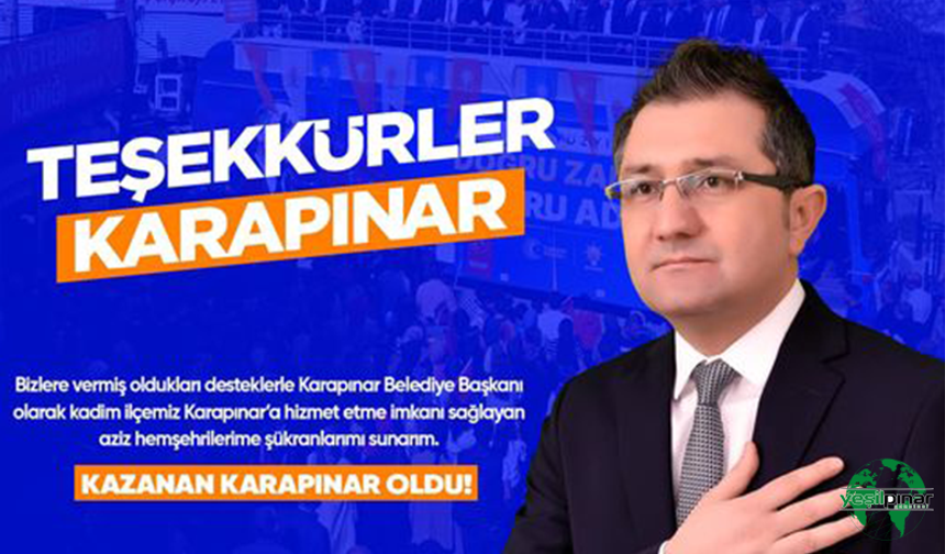 Karapınar Belediye Başkanı İbrahim Önal'dan Teşekkür Mesajı