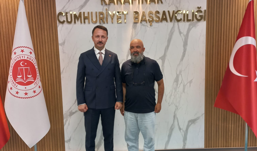 Yeşilpınar Gazetesi Muhabiri Mithat Korkusuz'dan Karapınar Cumhuriyet Başsavcısı Alparslan Yıldızoğlu'na Ziyaret