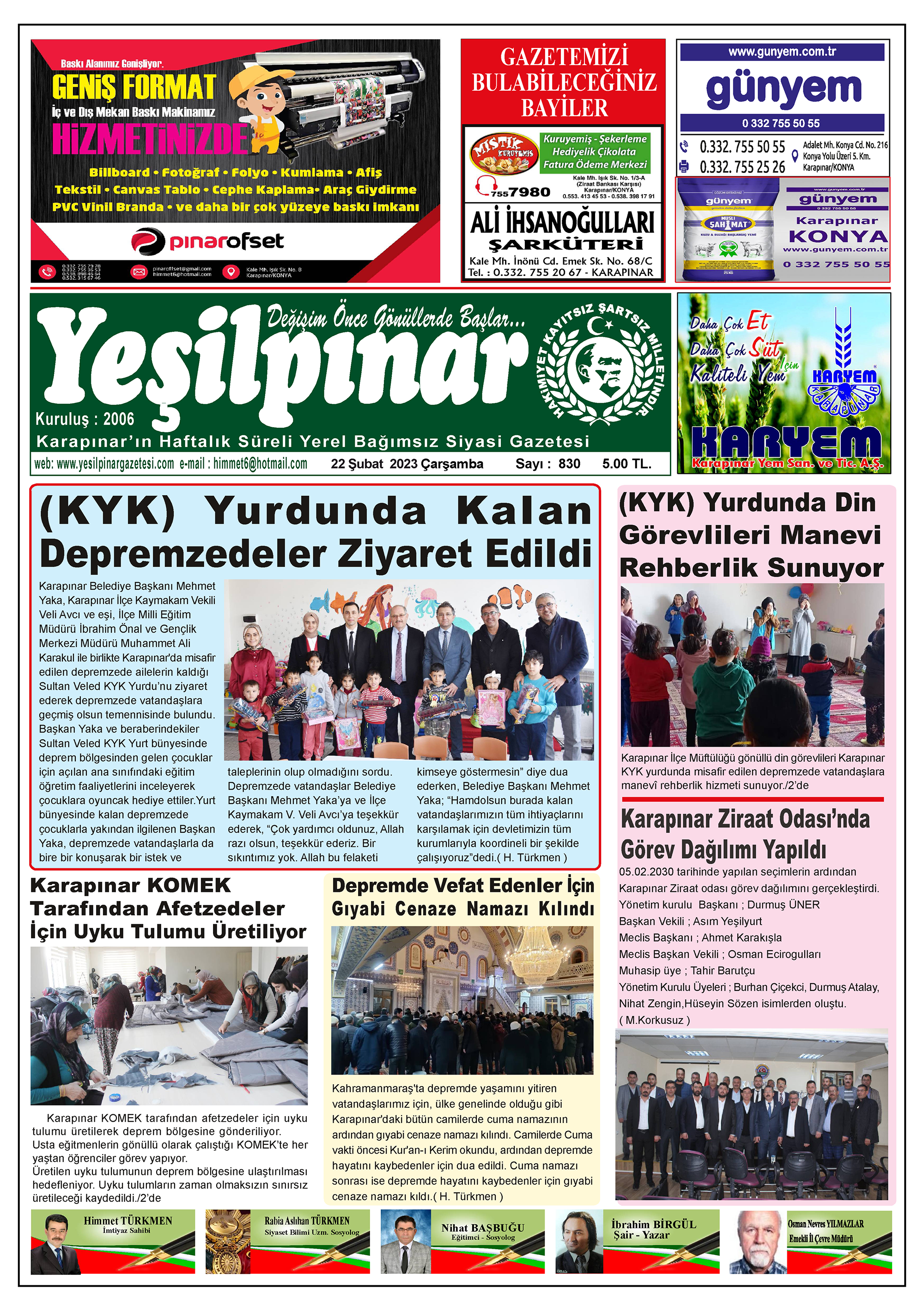 22-02-2023 SAYI : 830